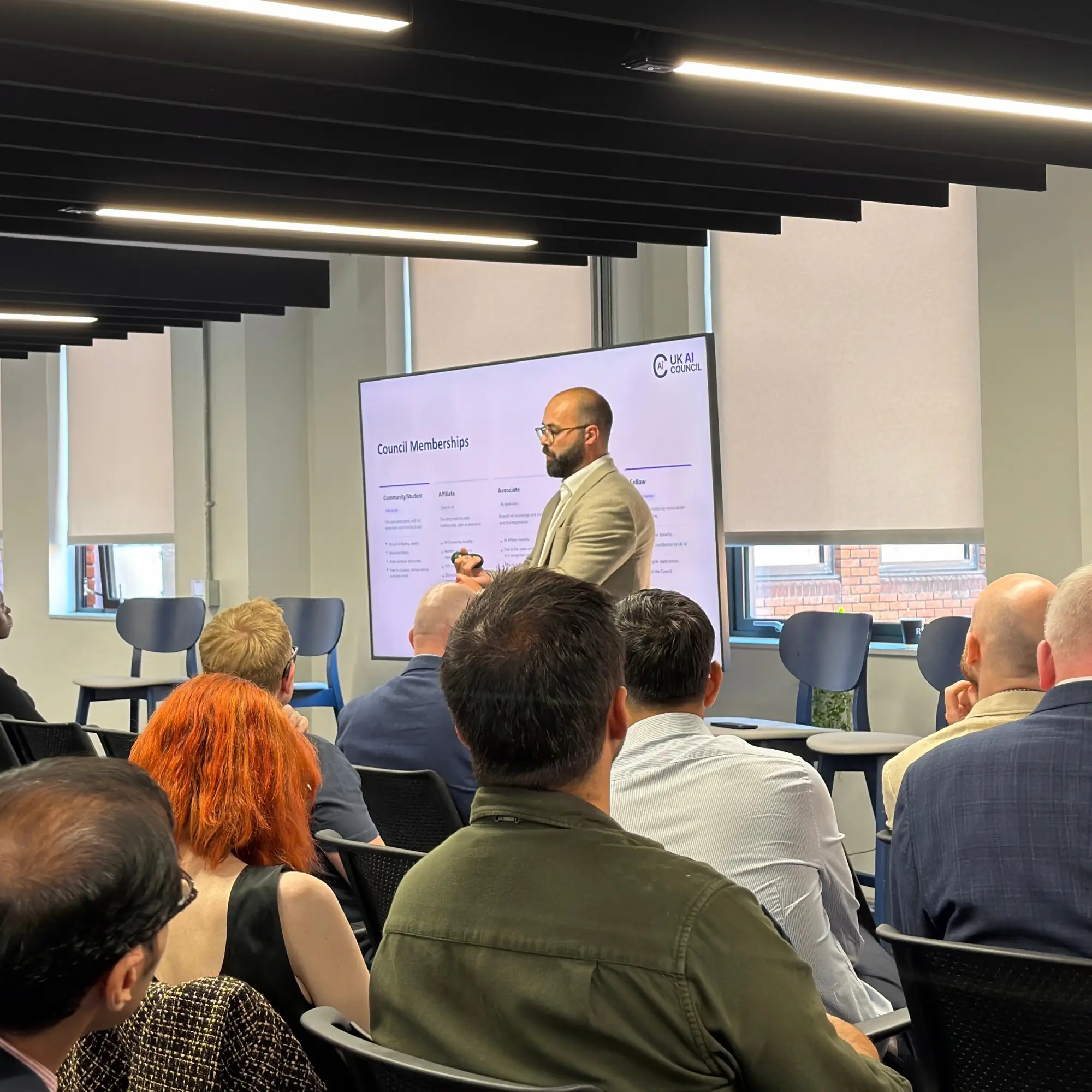 Philip Blake, CEO of the UK AI Council presenting