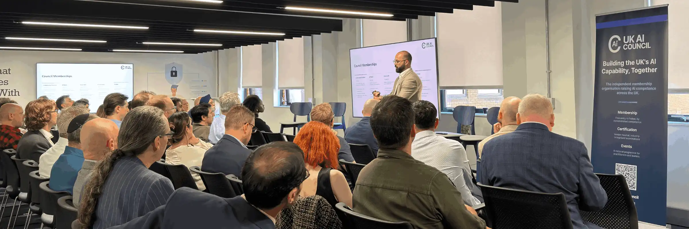 Philip Blake, CEO of the UK AI Council, speaking at the launch event